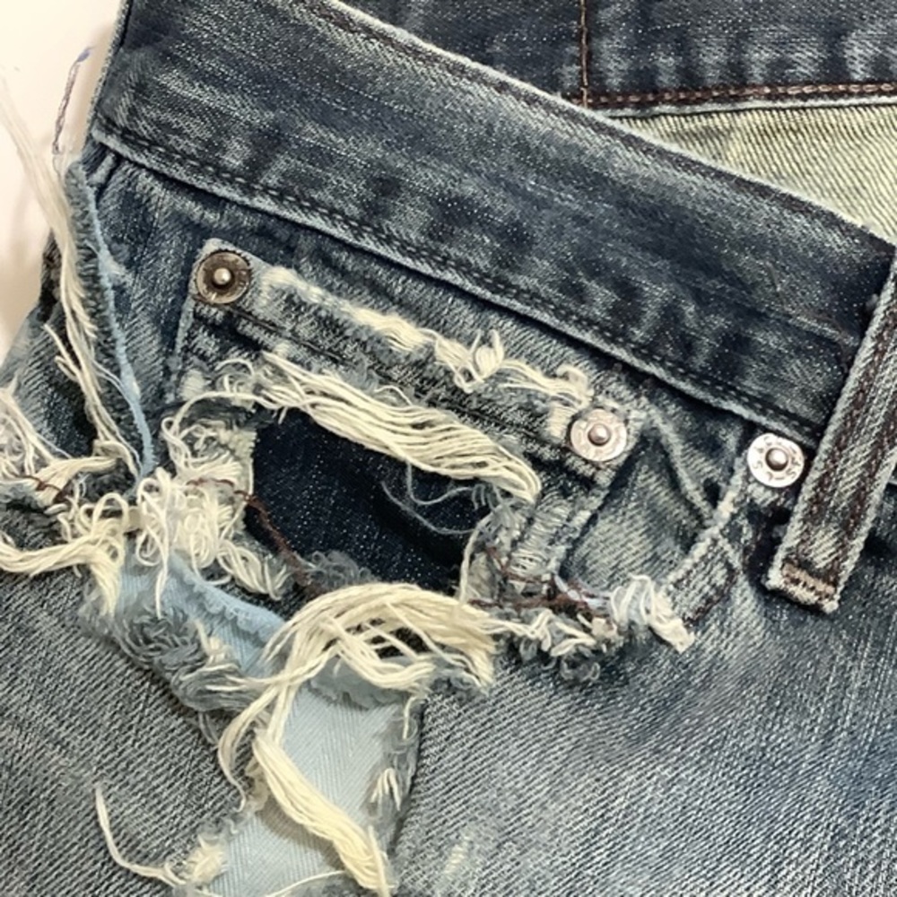 Levi’s 514 ripped straight leg jeans SZ 33/30 - Picture 4 of 14